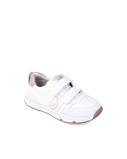 Biomecanics Bioevolution Basket Sport - cuir blanc/rose
