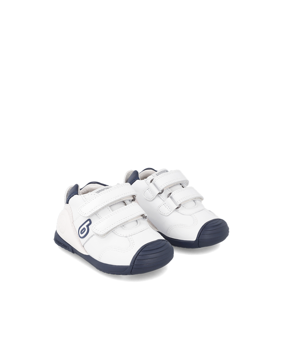 Biomecanics Biogateo Basket sport cuir blanc/bleu