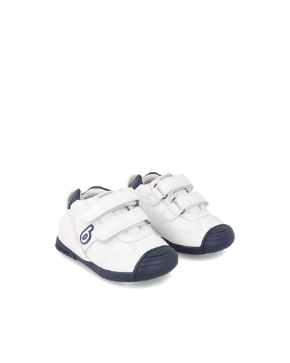 Biomecanics Biogateo Basket sport cuir blanc/bleu