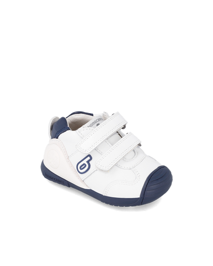 Biomecanics Biogateo Basket sport cuir blanc/bleu