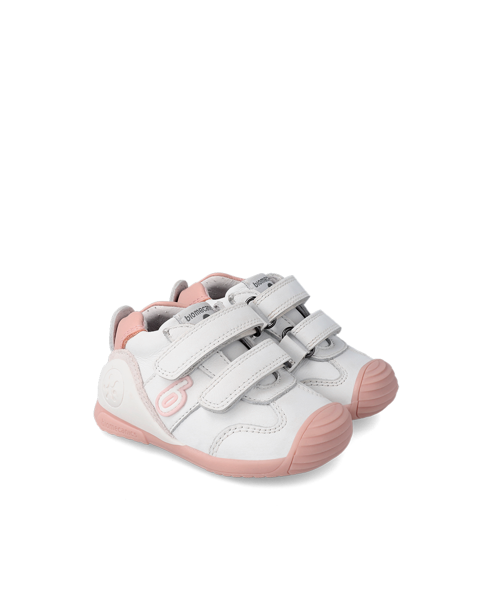 Biomecanics Biogateo Basket Sport - cuir blanc/rose