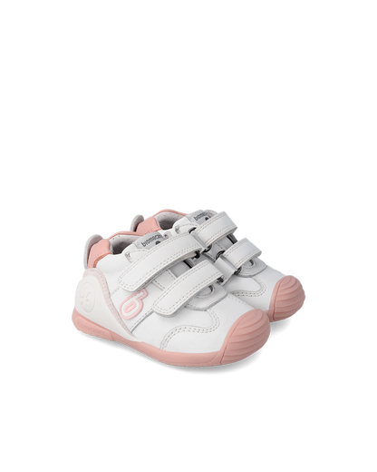 Biomecanics Biogateo Basket Sport - cuir blanc/rose