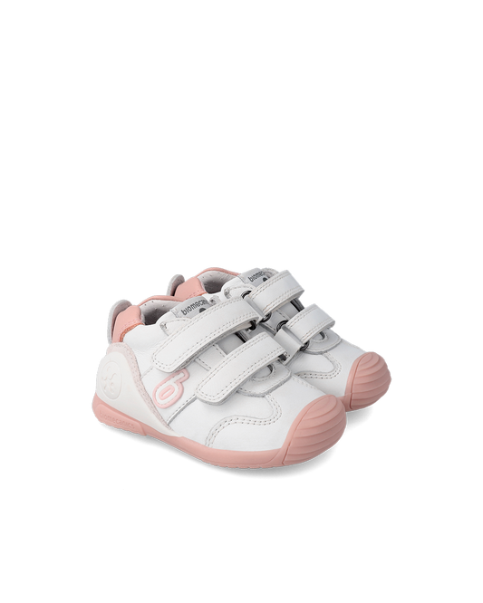Biomecanics Biogateo Basket Sport - cuir blanc/rose