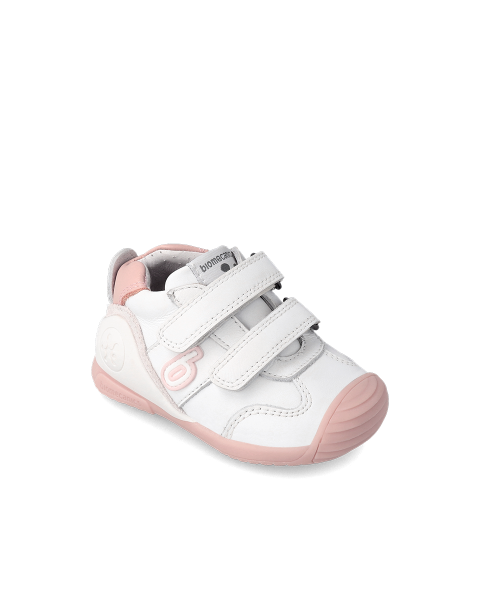 Biomecanics Biogateo Basket Sport - cuir blanc/rose