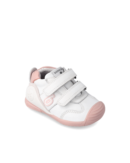 Biomecanics Biogateo Basket Sport - cuir blanc/rose