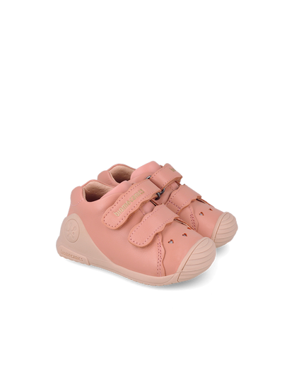 Biomecanics Biogateo Cuir - Guimauve rose — chaussure bébé premiers pas (photo 1)