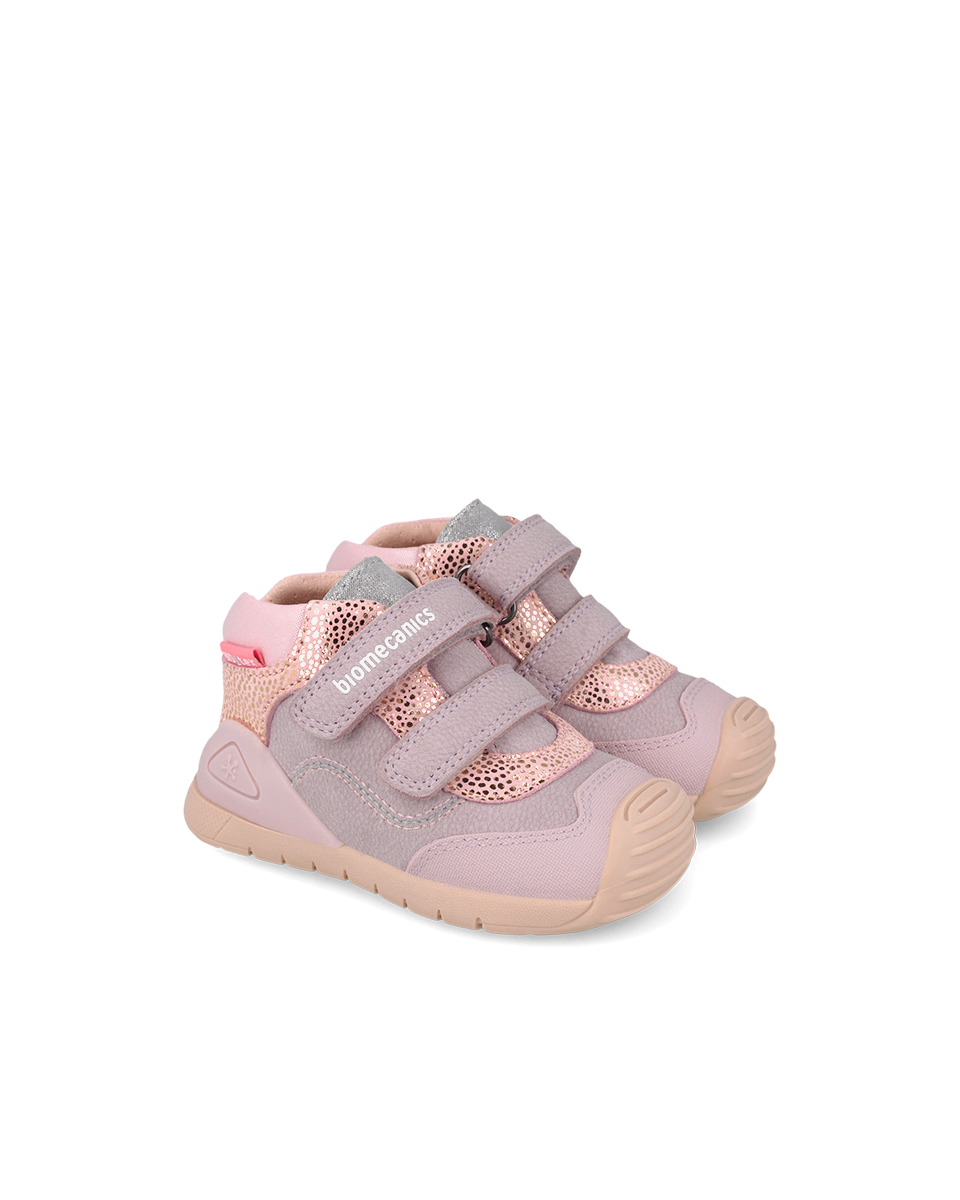 Biomecanics Biogateo Cuir - Lavande pailletée — chaussure bébé premiers pas (photo 1)