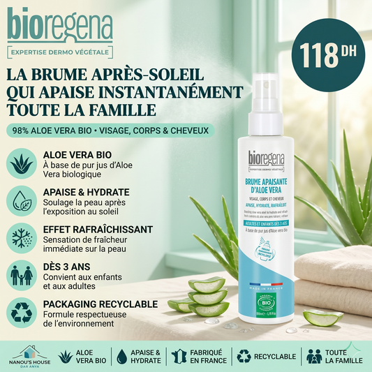 Bioregena Brume Apaisante d'Aloe Vera - 200ml - Nanou's house - Bioregena