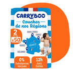 Carryboo Couches de nos Régions Taille 2 (3 - 6kg) - 50 Unités - Nanou's house - Carryboo