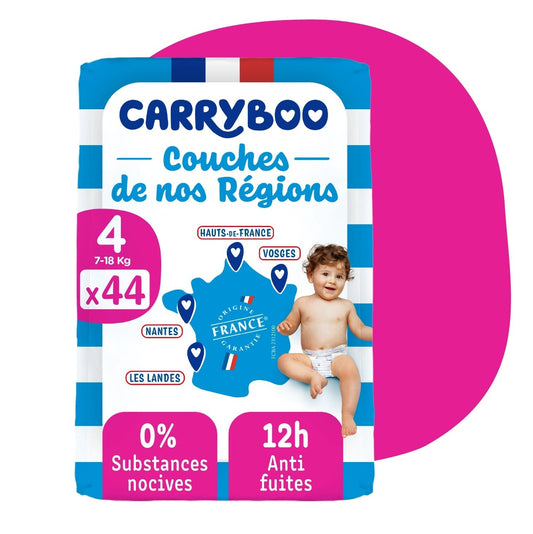 Carryboo Couches de nos Régions Taille 4 (7 - 18kg) - 44 Unités - Nanou's house - Carryboo