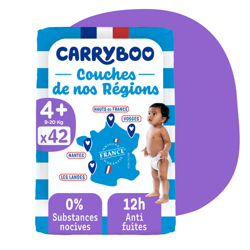 Carryboo Couches de nos Régions Taille 4+ (9 - 20kg) - 42 Unités - Nanou's house - Carryboo