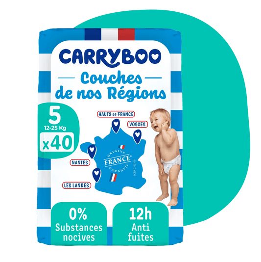 Carryboo Couches de nos Régions Taille 5 (12 - 25kg) - 40 Unités - Nanou's house - Carryboo
