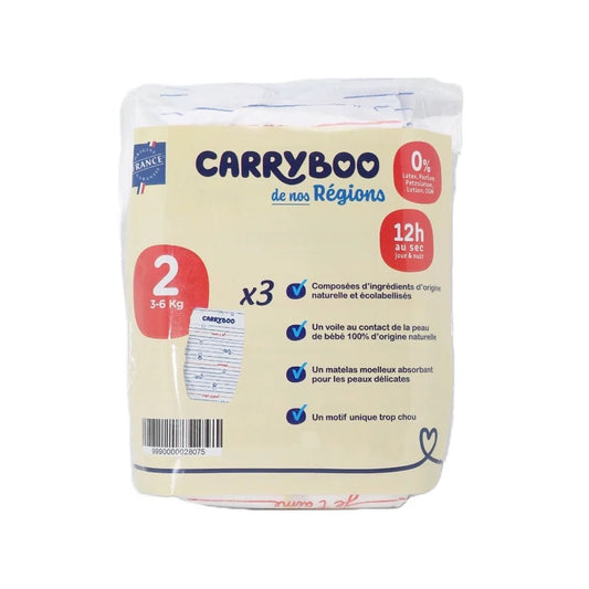 Carryboo Couches Petit Format Taille 2 (3 - 6kg) - 3 Unités - Nanou's house - Carryboo