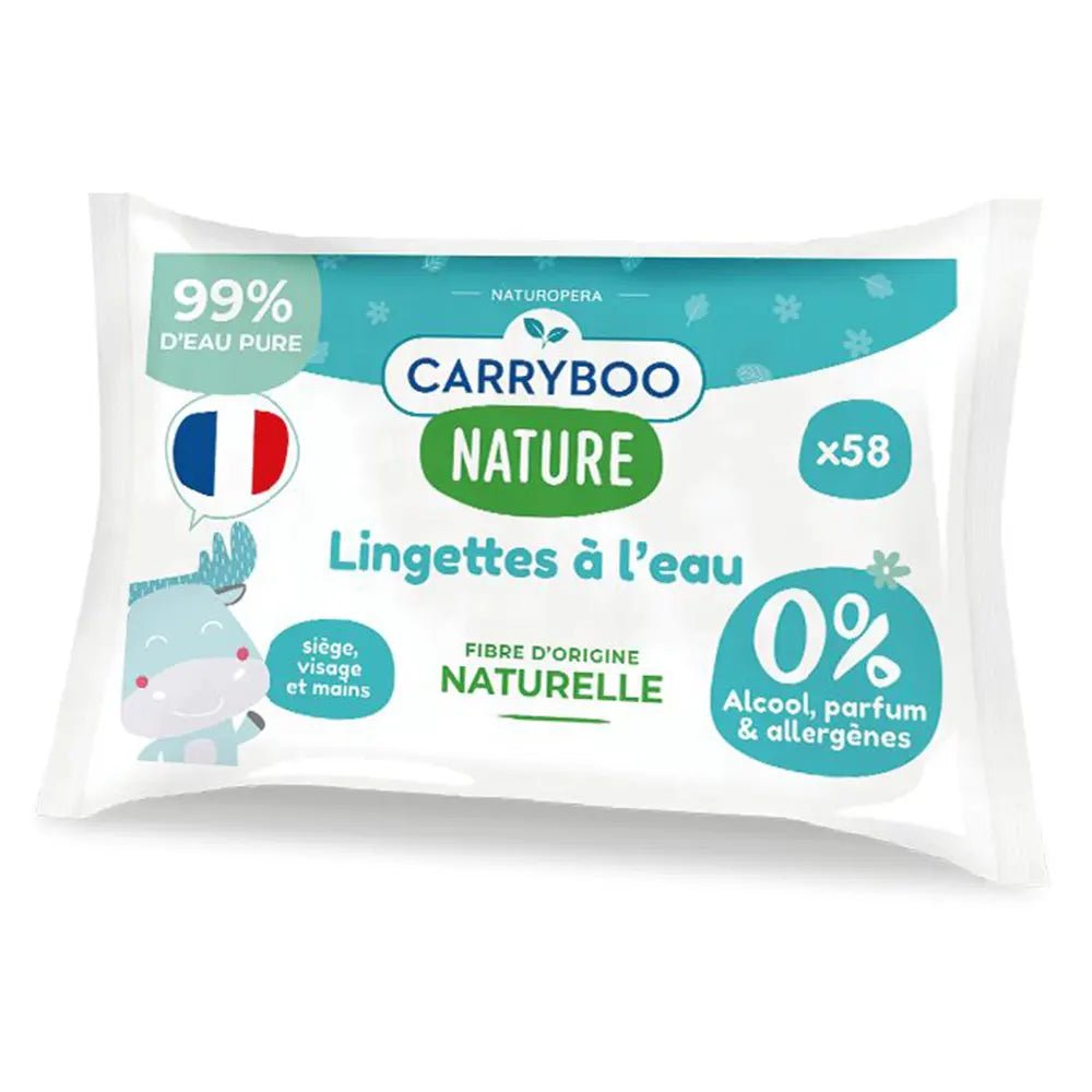 Carryboo Lingettes à l'Eau à l'Extrait de Calendula Bio - 58 Pièces - Nanou's house - Carryboo