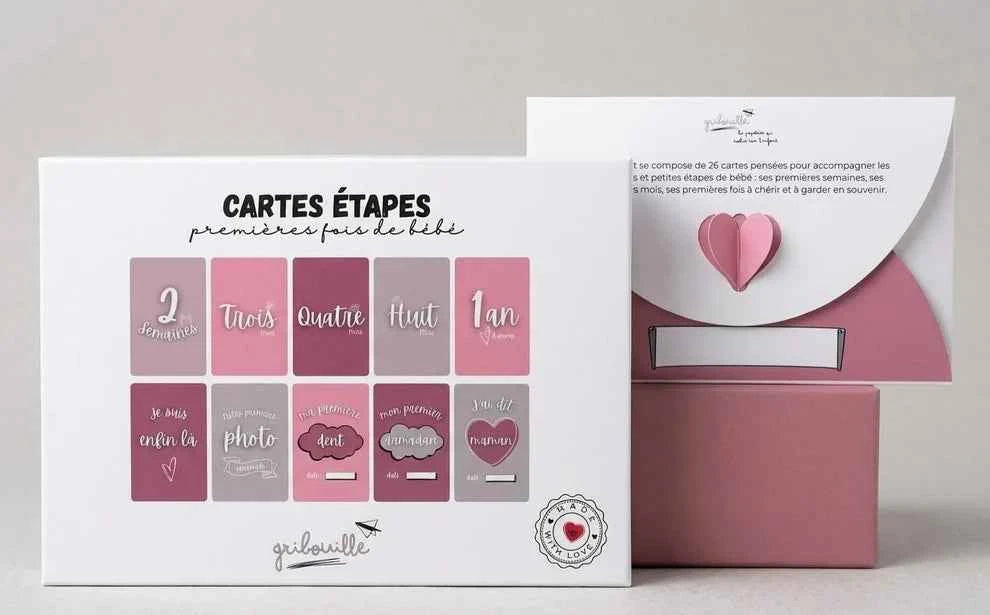 Cartes Étapes Bébé : "Mes Premières Fois" - Gribouille