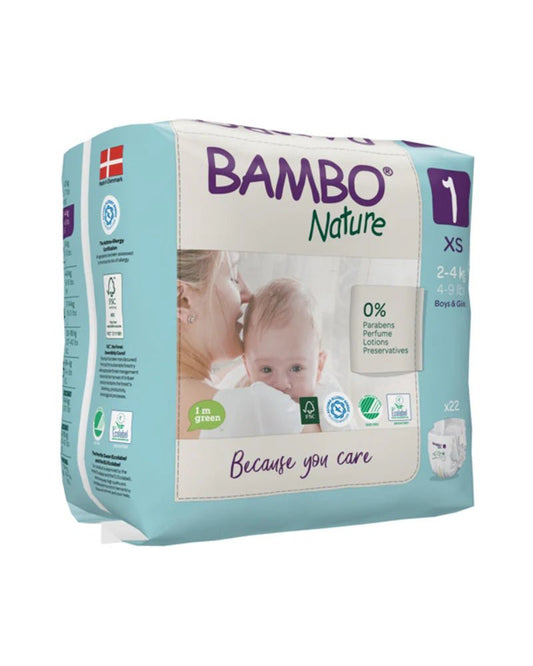 Couches Bambo Nature Taille 1 (2 - 4kg) 22 unités - Nanou's house - Bambo Nature