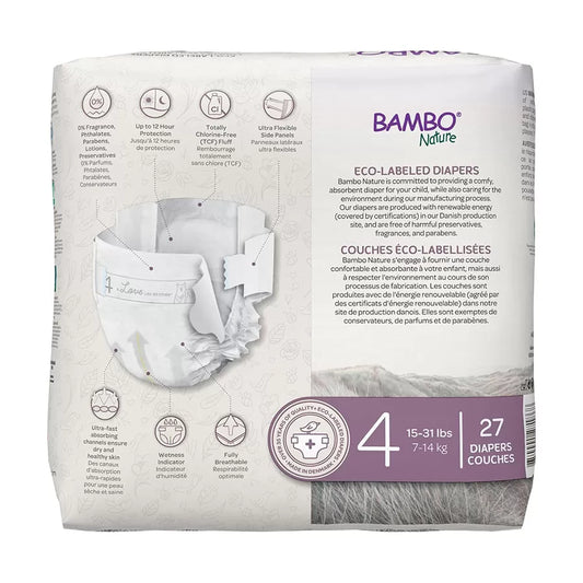 Couches Bambo Nature Taille 4 (7 - 14kg) 27 unités - Nanou's house - Bambo Nature