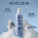 Dodie Gel Lavant 3-en-1 (Visage, Corps & Cheveux) - Flacon Pompe 500ml