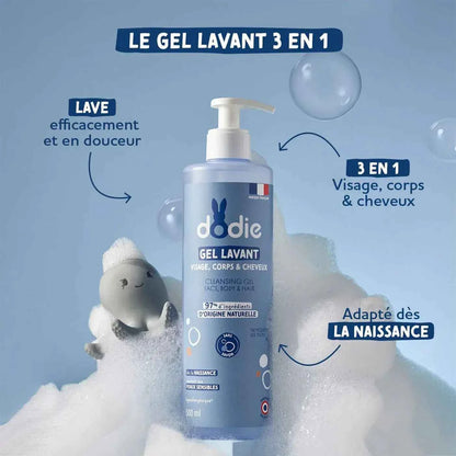 Gel lavant 3-en-1 Dodie pour bébé disponible au Maroc chez Nanou's House