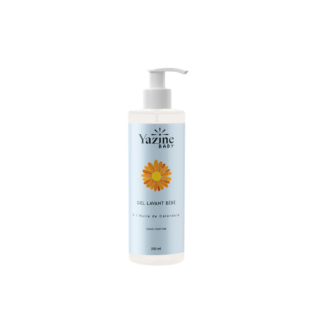Gel lavant bébé Yazine corps et cheveux à l’huile de calendula – Livraison au Maroc Nanou’s House