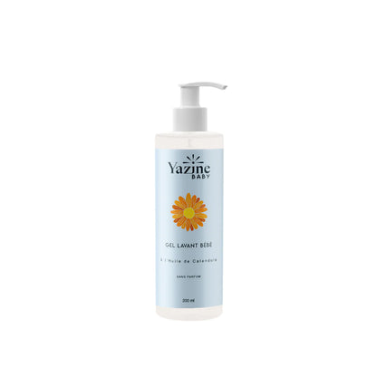 Gel lavant bébé Yazine corps et cheveux à l’huile de calendula – Livraison au Maroc Nanou’s House