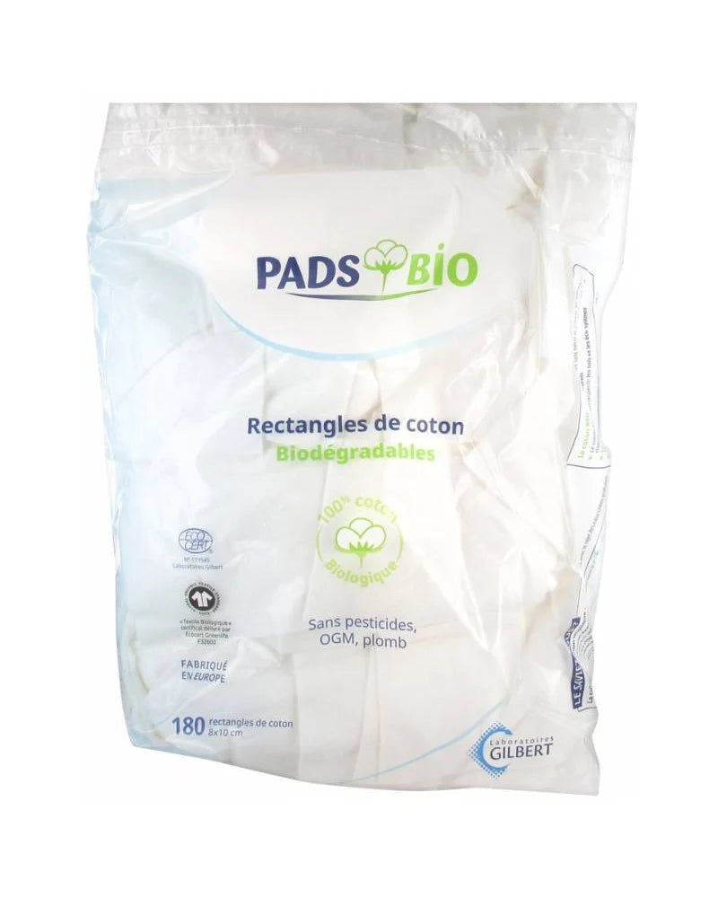 Gilbert Pads Bio – texture des rectangles de coton - Nanou's house