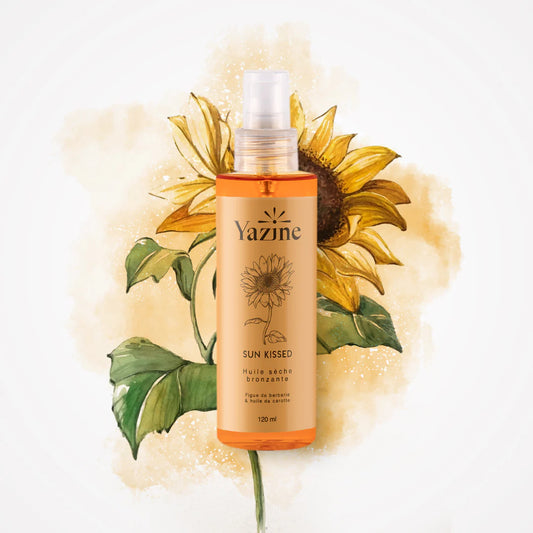 Huile bronzante Yazine Sun Kissed – Hâle naturel et nourrissant disponible chez Nanou’s House Maroc