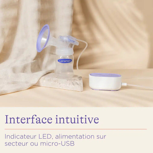 Tire-lait électrique compact Lansinoh avec technologie 2 phases | Nanou's House