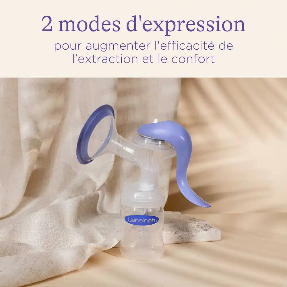 Tire-lait manuel ergonomique Lansinoh avec technologie 2 phases | Nanou's House