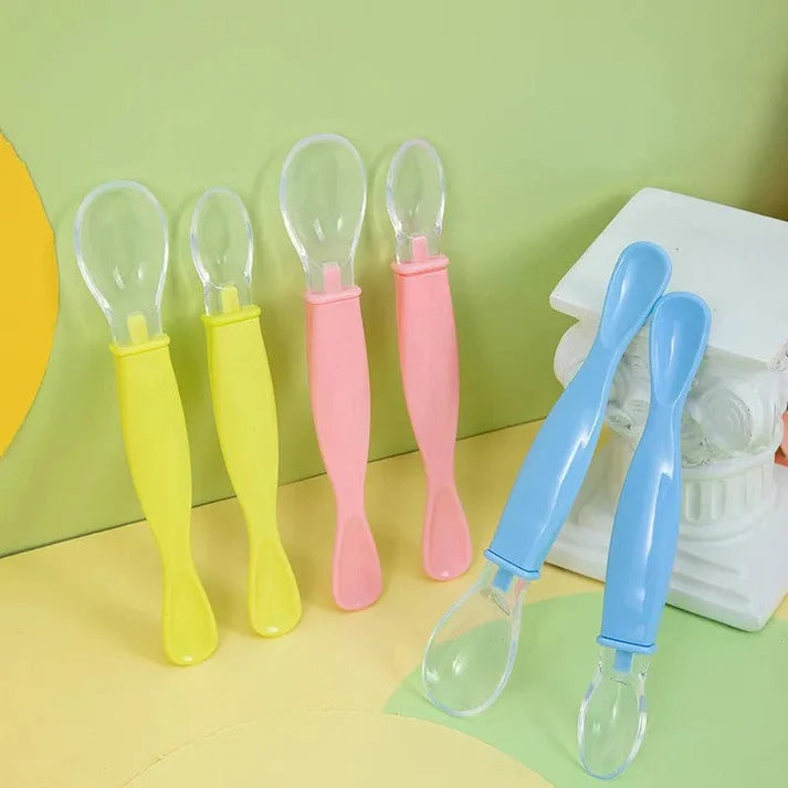 Lot de 2 cuillères en silicone souple pour bébé - Nanou's house