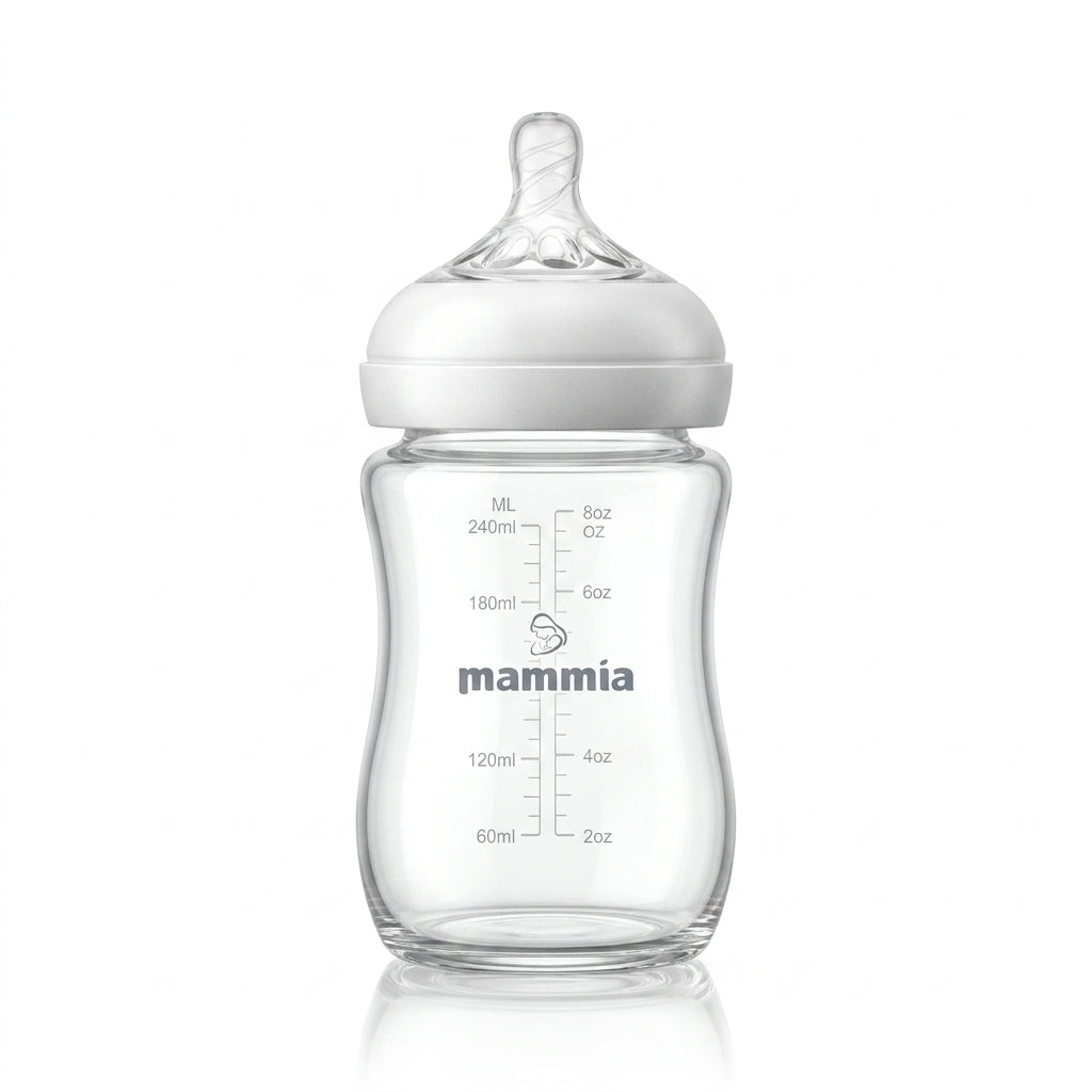 Mammia Biberon Natural Feeling Anti-Colique 240ml pour bébé dès 3 mois tétine silicone