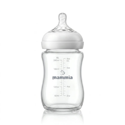 Mammia Biberon Natural Feeling Anti-Colique 240ml pour bébé dès 3 mois tétine silicone