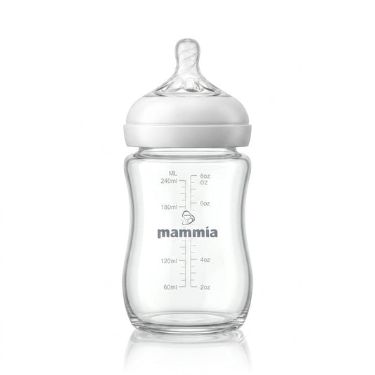 Mammia Biberon Natural Feeling Anti-Colique 240ml pour bébé dès 3 mois tétine silicone
