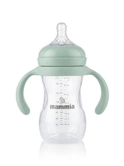 Mammia Biberon Natural Feeling à poignées 240ml vert anti-colique dès 3 mois