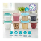 Mammia Pack de 8 Pots de Conservation 180ml – Lait Maternel & Repas Bébé