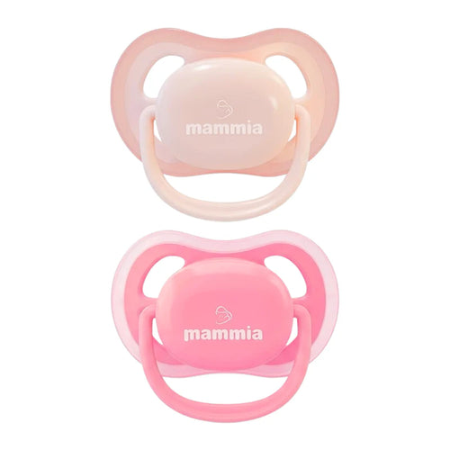 Mammia Pack 2 sucettes orthodontiques Natural Feeling 6 mois + coloris rose silicone sans BPA