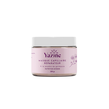 Masque ultra nourrissant à la poudre de guimauve Yazine – Soin capillaire naturel disponible chez Nanou’s House Maroc