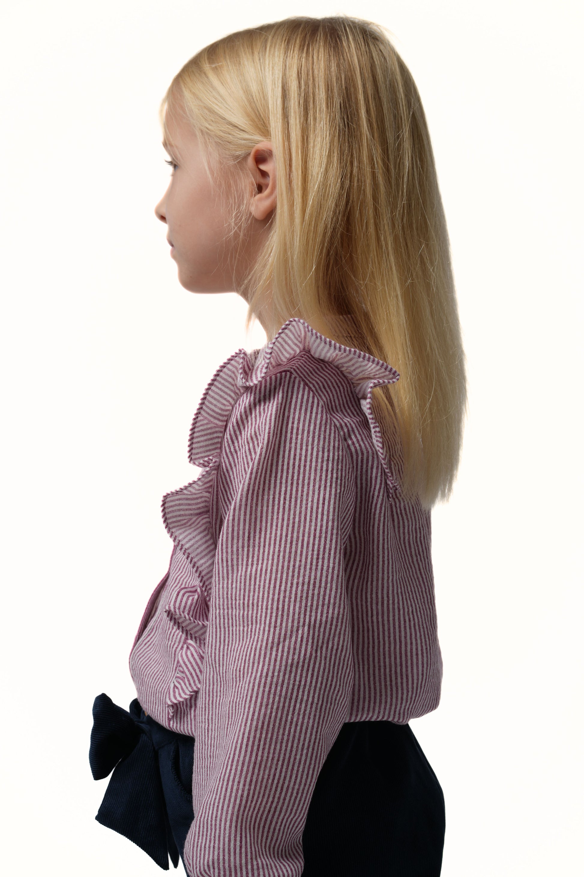 Moon & Loly Chemise Illy rayures bordeaux – Disponible chez Nanou’s House Maroc