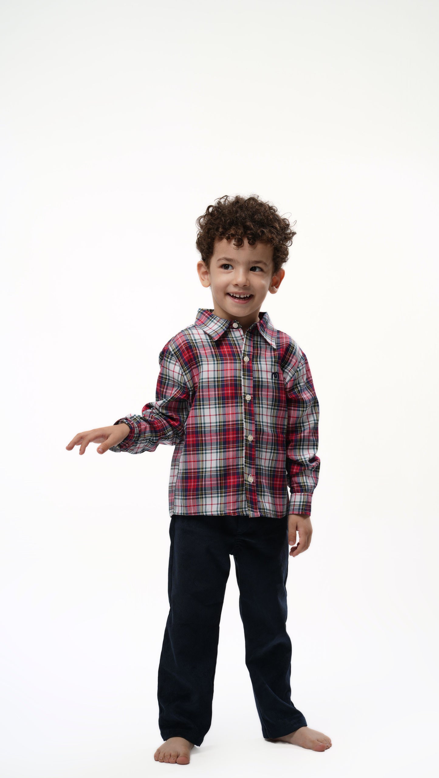 Moon & Loly Chemise Moon à carreaux rouge et bleu – Disponible chez Nanou’s House Maroc