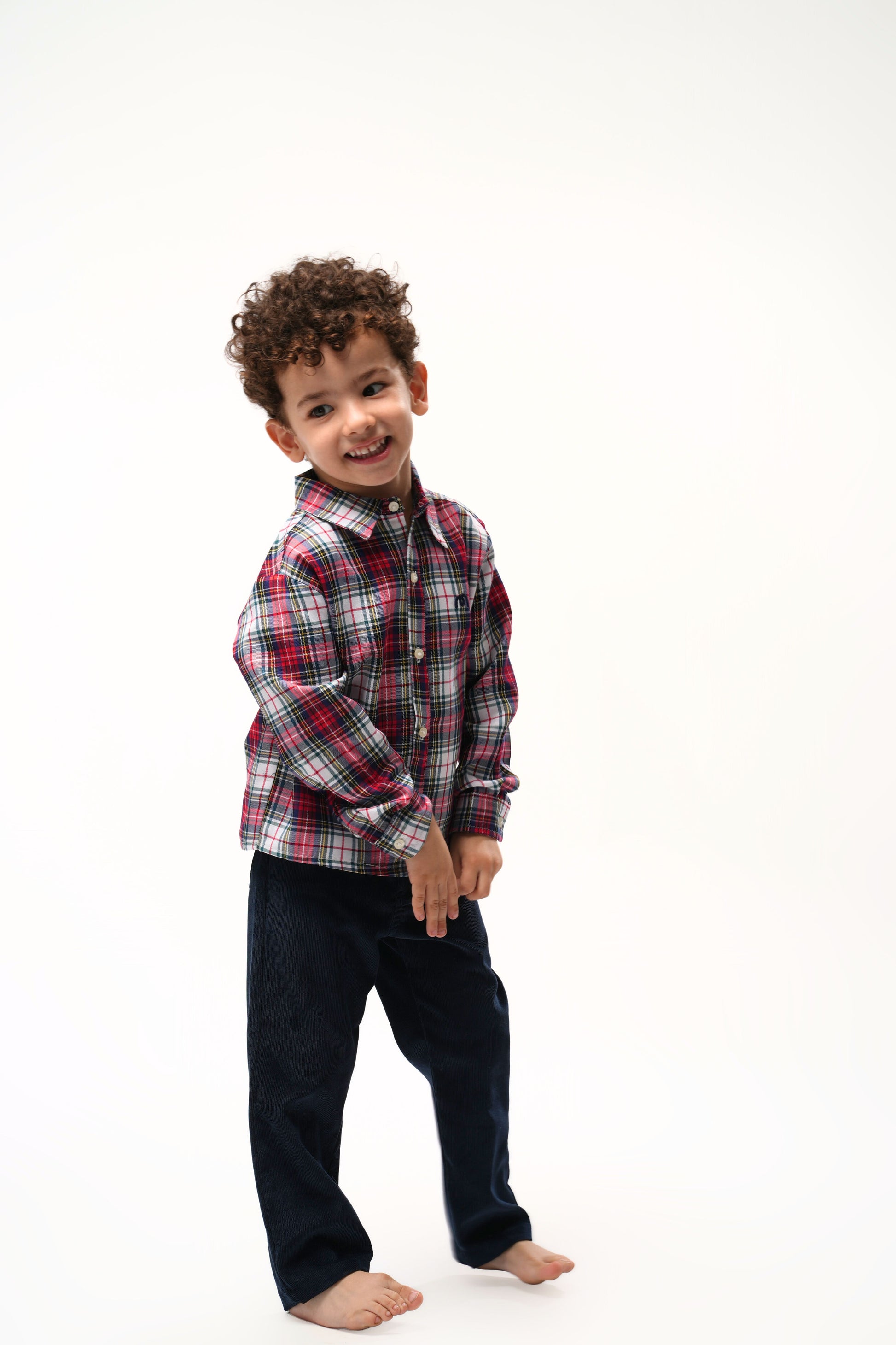 Moon & Loly Chemise Moon à carreaux rouge et bleu – Disponible chez Nanou’s House Maroc