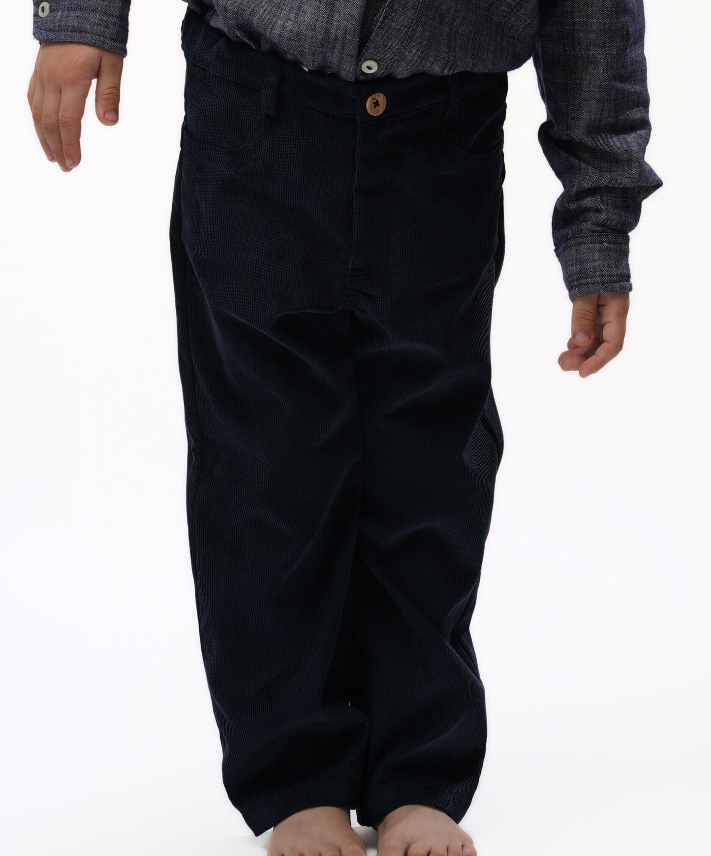 Moon & Loly Pantalon Moon velour bleu nuit – Disponible chez Nanou’s House Maroc