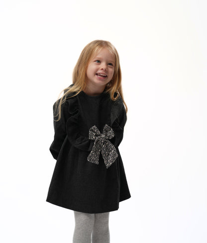 Moon & Loly Robe Loly papillon fleuri gris – Disponible chez Nanou’s House Maroc
