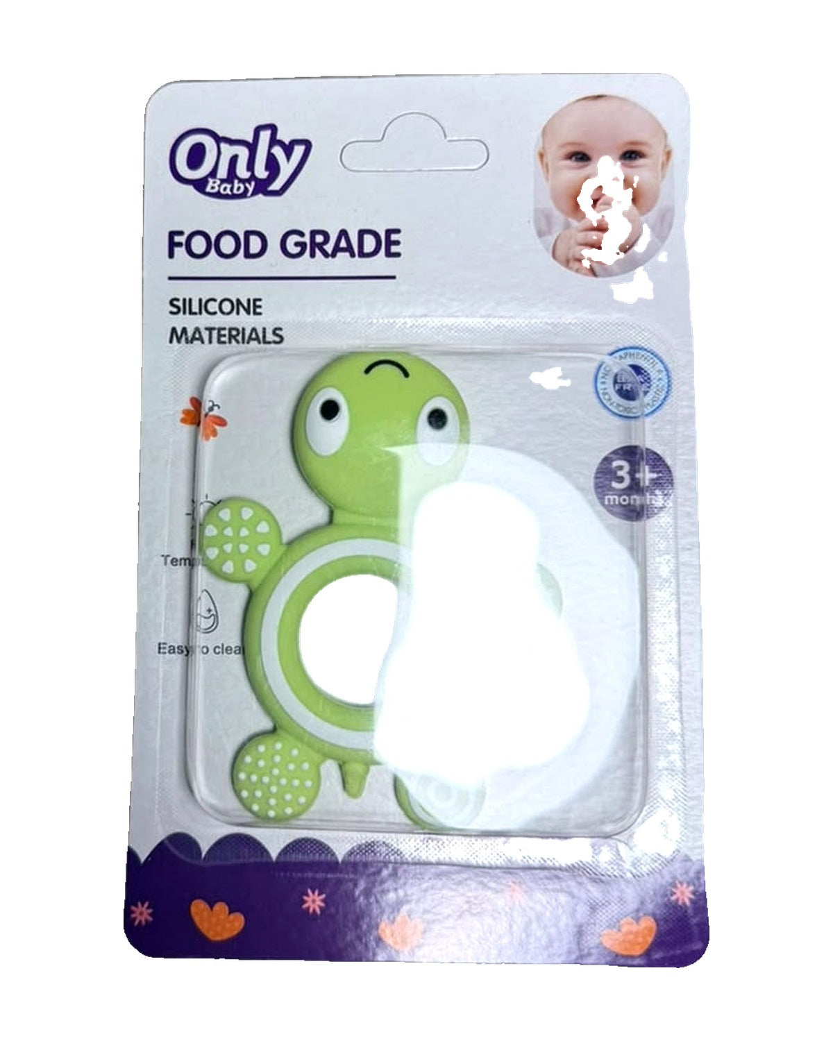 Anneau de dentition Tortue Only Baby en silicone 3M+ – Vert – Nanou's House