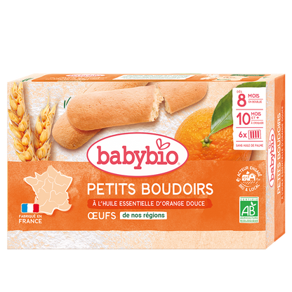Babybio Petits Boudoirs Bio à l'huile essentielle d'orange douce 120g dès 8 mois - Nanou's House Maroc