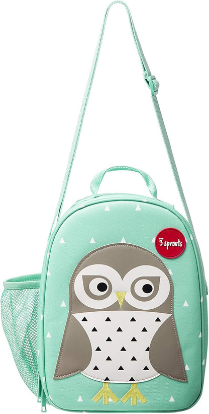 Sac isotherme lunch bag enfant 3 Sprouts motif hibou vert eau nanoushouse