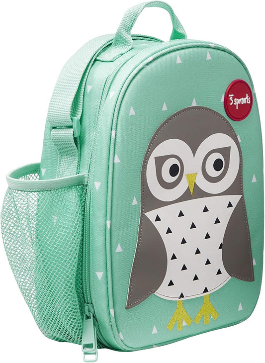 Sac isotherme lunch bag enfant 3 Sprouts motif hibou vert eau nanoushouse