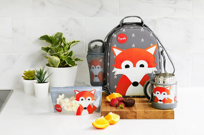 sac isotherme lunch bag enfant 3 Sprouts motif renard gris nanoushouse