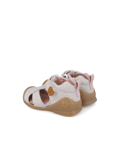 Sandale bébé fille premiers pas en toile beige – Biomecanics – chaussures ergonomiques – Nanou’s House Maroc