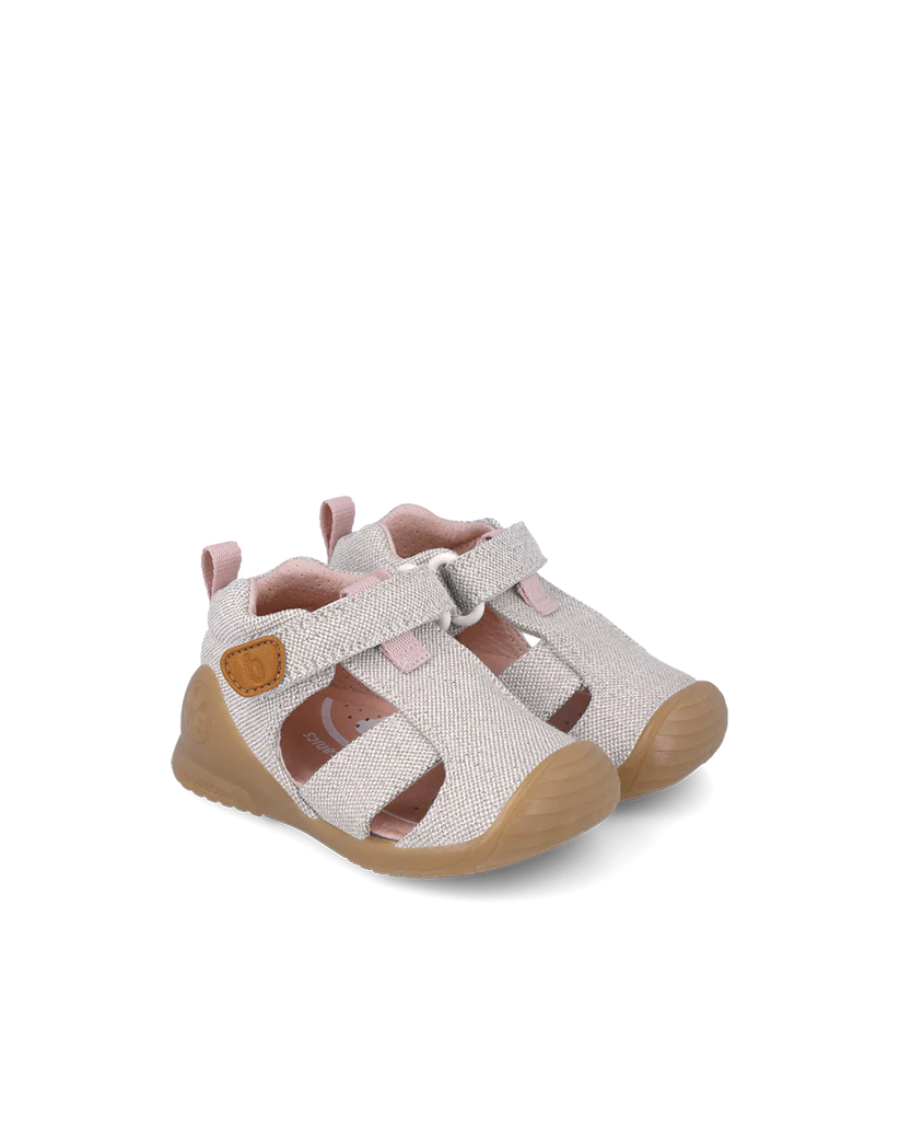 Sandale bébé fille premiers pas en toile beige – Biomecanics – chaussures ergonomiques – Nanou’s House Maroc