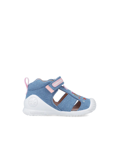 Sandale bébé fille premiers pas en toile Blue Jean – Biomecanics – chaussures ergonomiques – Nanou’s House Maroc